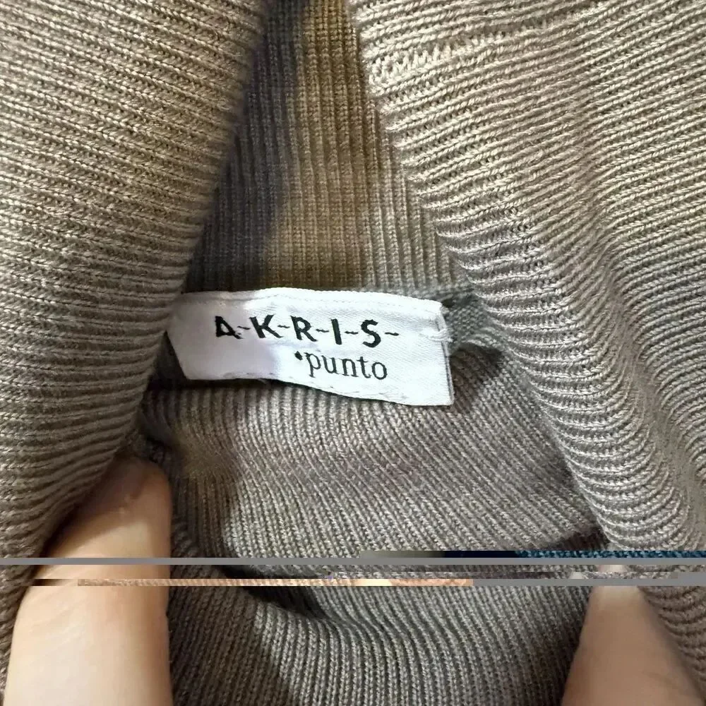 AKRIS PUNTO Women’s 100% Merino Wool Turtleneck Striped Sweater Size 4